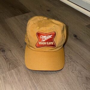 American Needle Miller High Life Dad Hat Tan Adjustable Strapback Beer Logo Cap